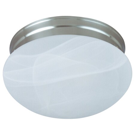 Maxim Two Light Satin Nickel Marble Glass Mushroom Flush Mount 5885MRSN